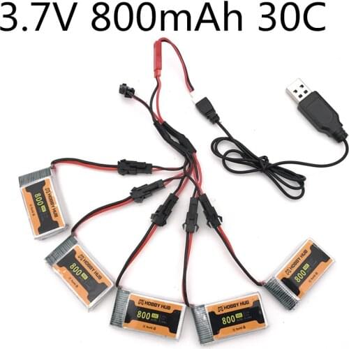 Hubby Hub Battery 3.7V 800mAh Lipo Battery 30C 902540 With SM Plug and charger For RC Quadcopter Drone Spare Part 3.7v 902540