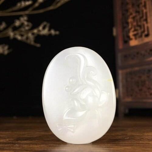 J29#Hetian jade white jade pendant, jade quality and moist