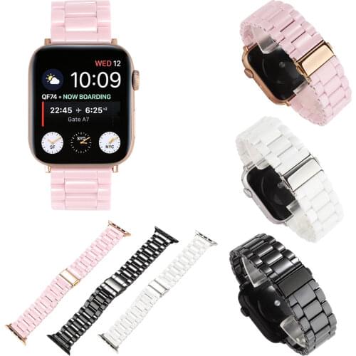 Ceramic Watchband for iWatch Apple Watch 38mm 40mm 42mm 44mm Series 1 2 3 4 5 Band Watch Strap Bracelet