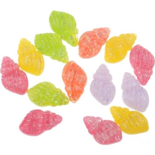 50Pcs Mixed Glitter Resin River Snail Decoration Crafts Flatback Cabochon Embellishments For Scrapbooking Kawaii Accessories