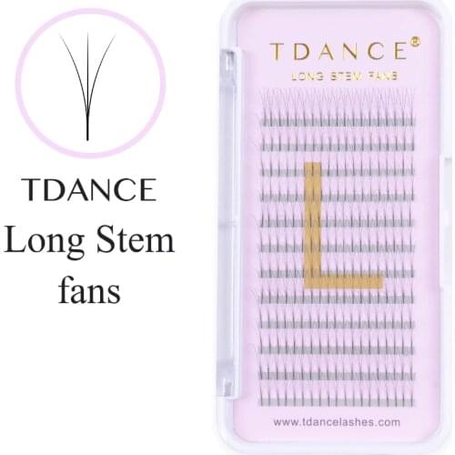 TDANCE Eyelash Extension Heat Bonded Long stem Pre Made Volume fans Faux Mink Premade Russian Volume Eyelash Extension Supplies