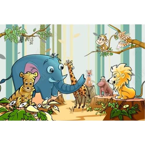 Custom photo mural 3d wallpaper Hand drawn animal forest childrens room home decor wallpaper for walls 3 d in rolls