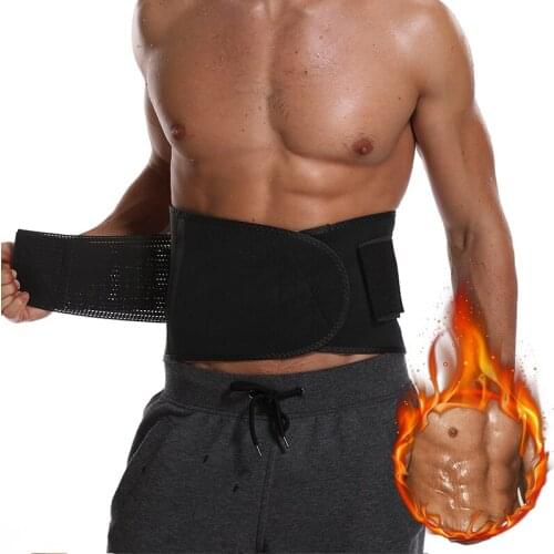 Neoprene Waist Trimmer Ab Belt for Men Waist Trainer Corset Slimming Body Shaper Fitness Weight Loss Workout Sauna Sweat Band
