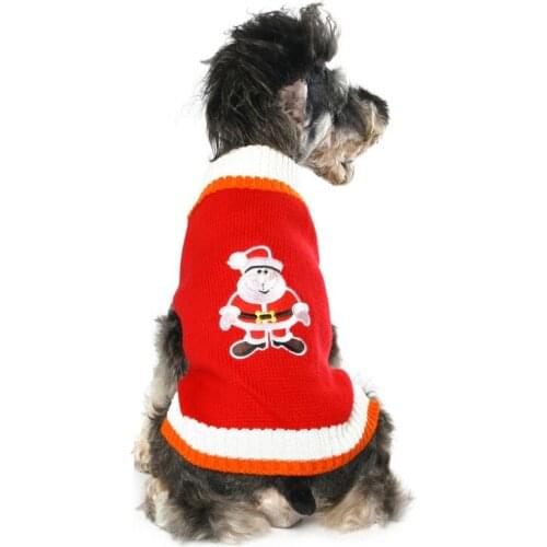New Christmas Pet Clothes Santa Dog Clothes Knitting Winter Red Sweater Merry Christmas Striped Dog Cat Wool Apparels