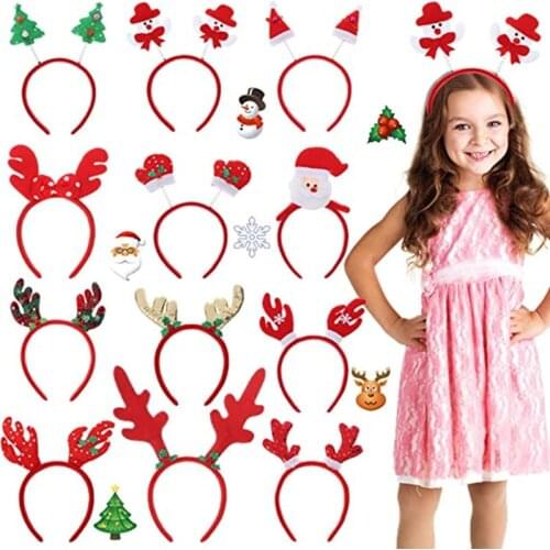 Adult Boy Girl Kids Christmas Hairbands Headband Cosplay Halloween Costume Birthday Party Gift Santa Claus Hair Band Christmas