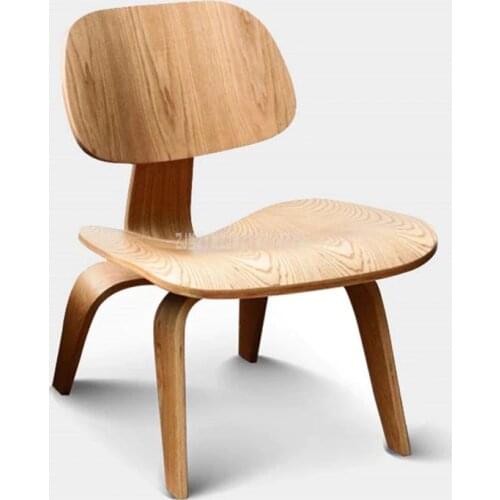 Single Living Room Lounge Chair With Wood 4 Legs Natural Full Wood Home Furniture Wooden Small Simple Low Chair With Backrest