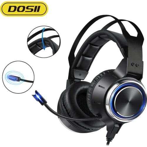 DOSII Wired Headset Gamer PC 3.5mm PS4 Gaming Headphones Deep bass Surround Sound with Microphone for Overear Tablet Xbox