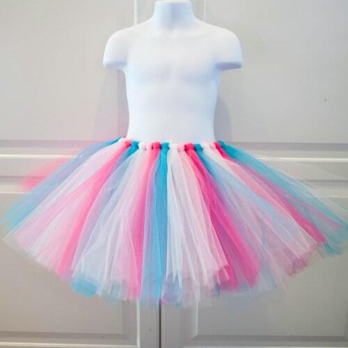 Blue Pink White Fluffy Tutu Skirt Baby Birthday Party Skirt Kids Dance Ballet Tutus Girls Halloween Costume Newborn Photo Props