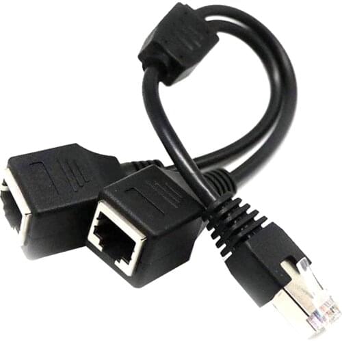 RJ45 1 Male to 2 Female Ethernet Splitter Cable for Super Cat5, Cat6, Cat7 LAN Ethernet Network Extension Cable Adapter