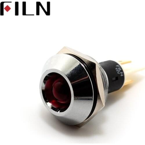 FILN 22mm LED warning Light Signal Lamp 6V 12V 24V 110V 220V Red Yellow Blue Green White lamp