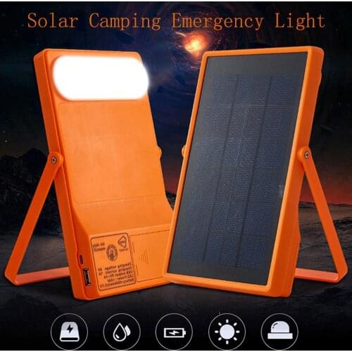 Solar Camping Emergency Light LED Spotlight 4-Mode Rechargeable Floodlight Outdoor Camping Adventure Tent Lights Emergency Light