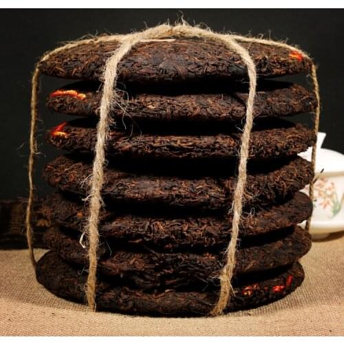 Aged Zhong Cha Green Seal Chinese Puer Yunnan Shu Pur-erh Ripe 357g CNNP