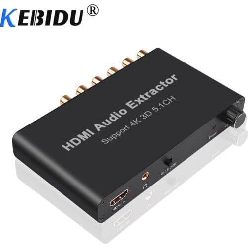 HDMI-compatible Audio Extractor Support 4K 3D 5.1CH Amplifier Analog Converter for PS4 DVD Player US EU Plug For Multimedia