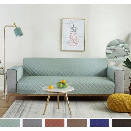 Quilting Seam Thick Polyester Sofa Cover Waterproof Couch Slipcover 1/2/3 Seater Antifouling Pet Kids Armchair Seat Protector