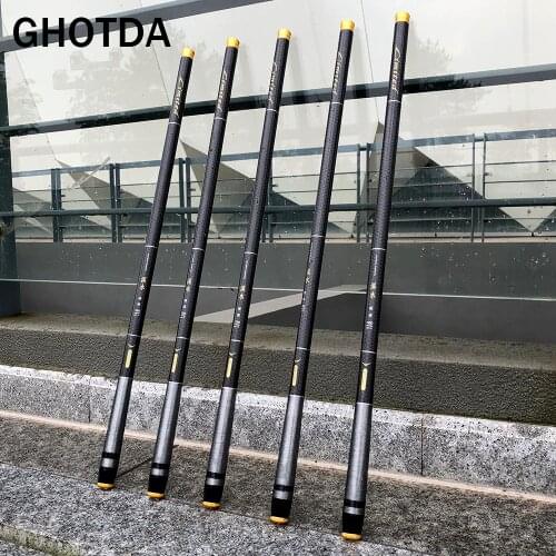 GHOTDA Telescopic Fishing Rod Carbon Fiber 3.6m-7.2m Stream Fishing Rods Ultra Light Hand Pole Carp Fishing Feeder Rod
