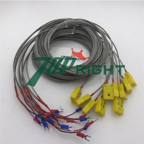 Tmeperature sensor 3 m extension cable - fork connector with Female K connector