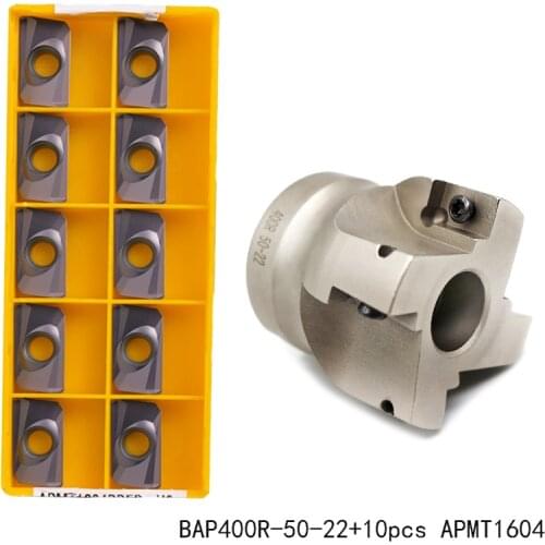 1pc BAP400R 50 22 50mm Face End Mill Cutter 4 Flute Milling Tools With 10pcs APMT1604 Inserts high quality miill holder