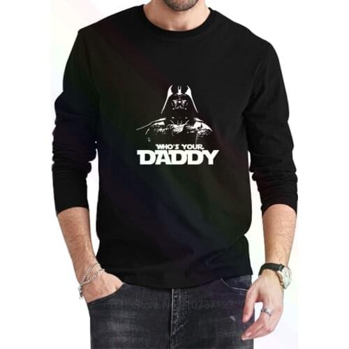 Whos Your Daddy Logo Classic Black T-Shirt 2021 Newest Summer Mens Long Sleeve Popular Tees Shirt Tops Novel Unisex