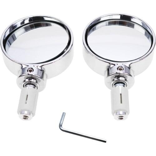1 Pair Universal Motorcycle Mirror Chrome Plated Black 22mm 7/8" Handle Bar End Rear View Side Mirrors Motorbike Accessories