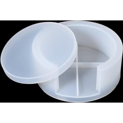 1PC Coaster Mold Crystal Epoxy Resin Coaster Bracket Home DIY Round Silicone Mirror Storage Box Mold Coaster Box + Coaster