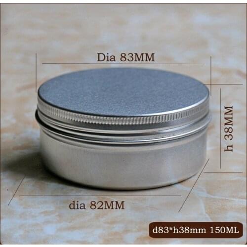 50pcs/lot 150g Aluminum Cosmetic Jar Screw Thread Cream Pot Lip Balm Mask Tin Ointment Hand Cream Box