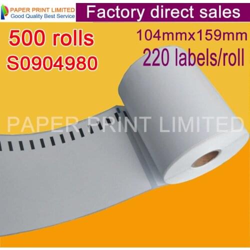 500 Rolls Dymo Compatible S0904980 Label 104mm*159mm 220Pcs/Roll Compatible for LabelWriter 4XL Printer 4"X6" Shipping Label