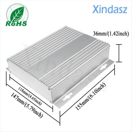2pcs/lot aluminum project enclosure custom aluminum enclosures aluminum box case aluminum enclosure boxes 155*147*36mm