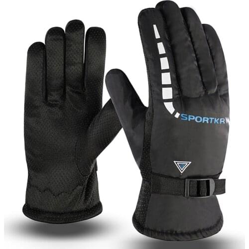 Plus Velvet Outdoor Ski Motorcycle Gloves Keep Warm Winter Sports Gloves Mens Windproof Snowboarding Gloves 6 Colors