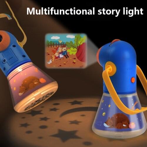 Childrens Storybook Fairy Tales Torch Projector Kaleidoscope Sky Handrail Galaxy Night Light Up Cartoon Kids Educational Toys