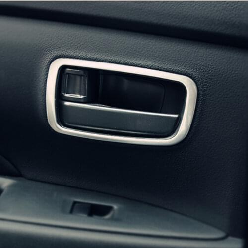 For Mitsubishi Outlander 2016 2017 ABS Chrome Car Interior Door Handles Bowl Cup Cover Trim Ring Protectors aslo fit 2013-2015