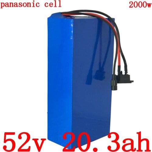 52V lithium battery use panasonic cell 52v 20ah electric bike battery 52V 20AH scooter battery for 48V 1000W 2000W ebike motor