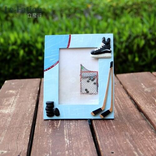 Hockey 3D resin memorial crafts personalized soft swing sets photo frame birthday gift Hockey prize for game