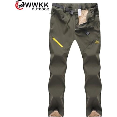 Mens Women Winter Outdoor Plus Velvet Pant Casual Stretch Trousers Male Thicken Windproof Camping Cold Protection Hiking Pants