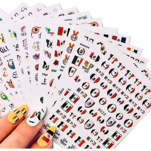 Nail Sticker Set Twelve Constellations Mexican Nail Sticker Mixed Set Wholesale In Stock Nails Decoraciones