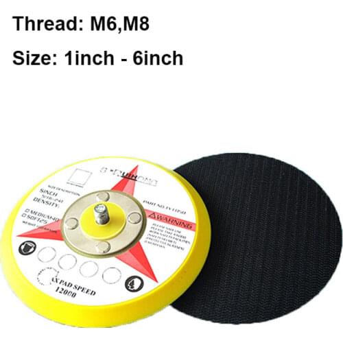 1-6Inch M6 M8 Back-up Sanding Pad Hook & Loop Velcro Backer Plate for Polishing Grinding Abrasive Power Tools Accessories