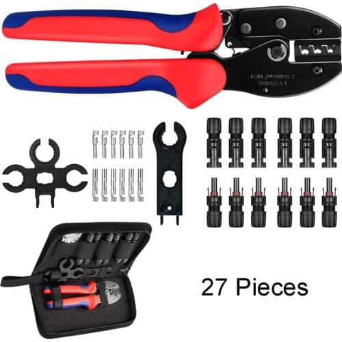 Mc4 Solar Crimping Pliers Tool Kit For 2.5-6.0mm² LY-2546B Solar Panel Photovoltaic Cable Tubular Terminal Crimping Tools Sets