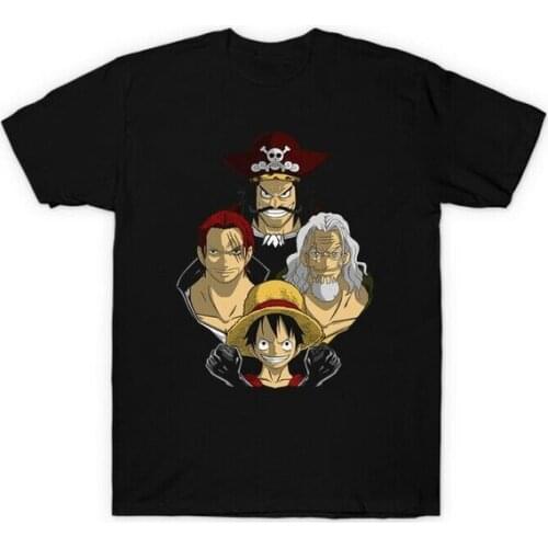 One Piece Luffy Shanks Gol D. Roger Rayleigh Mens Top Tee Causal Style T-shirt