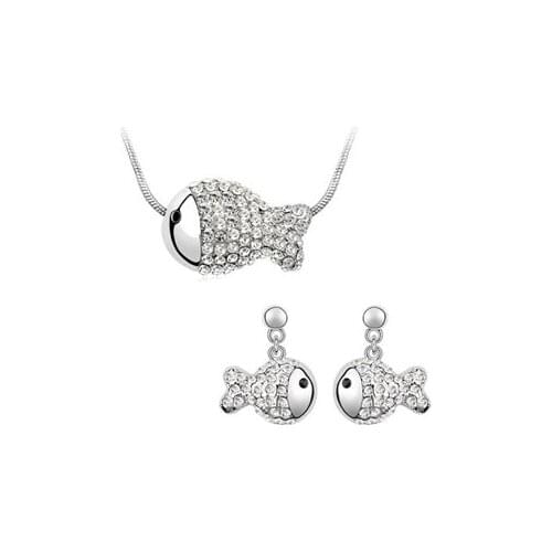 JS S033 Fish Necklace Set High Quality Gold Jewelry Set Nickel Free Necklace Earring Sets