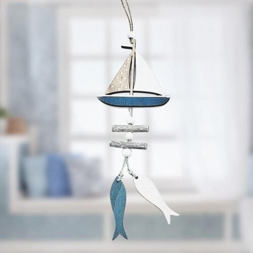 Ocean Fish Craft Pendant Small Fish Boat Creative Accessory Pendant Hangs Crafts Wood Fish/Decorated Marine Ornament Home Decor