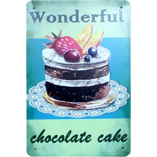 Wonderful Chocolate Fruit Cakes Tin Poster For Children Baby Friend Birthday Gift Decor Vintage Metal Sign Board YN137