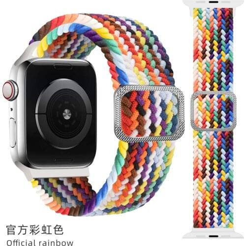 2020 Braided Solo Loop Nylon fabric Strap For Apple Watch band 44mm 40mm 38mm 42mm Elastic Bracelet for iWatch Series 6 SE 5 4 3