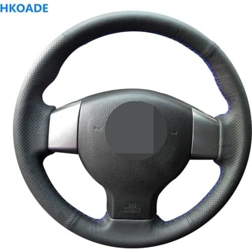 DIY Black Hige Soft Artificial Leather Car Steering Wheel Covers for Nissan Tiida 2004-2010 Versa 2007-2011 Sylphy 2006-2011