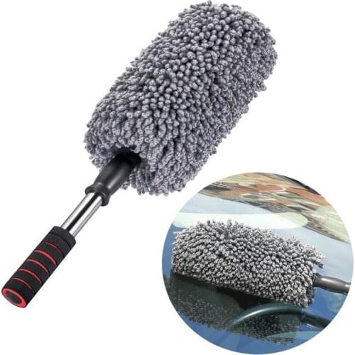 Microfiber dust removal brush retractable dust collector, used for car cleaning and dust removal car brush