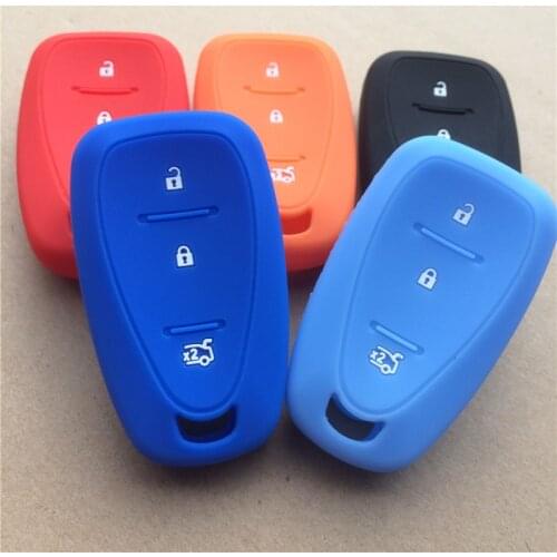 Silicone Ruber car Key Cover Case For Chevrolet New2015 Cruze Epica Captiva Ecruits SAIL Aveo 3Buttons Smart Key