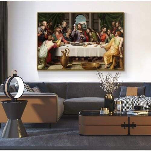 The Last Supper Jesus Nordic Posters and Prints Canvas Painting Home Decor Scandinavian Wall Art Picture for Living Room