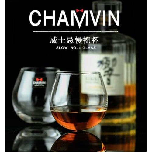 Slow Roll Whisky Cup Rock Fund Wine Glass Japanese Style Wooden Tray Whiskey Rum Glassware For Bar Household Party Crystal Vasos