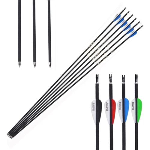 32 Inches Mixed Carbon Arrow Spine 800 Diameter 6mm with Anti-nailing for Recurve Bow Archery Hunting Shooting