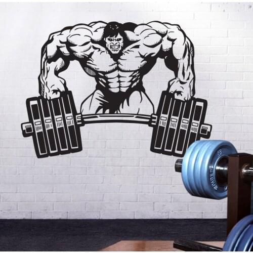 Barbell Weightlifting Fitness Club Decal Gym Sticker Decor Posters Vinyl Wall Decals Decor Mural Car Gym Muscle Sticker