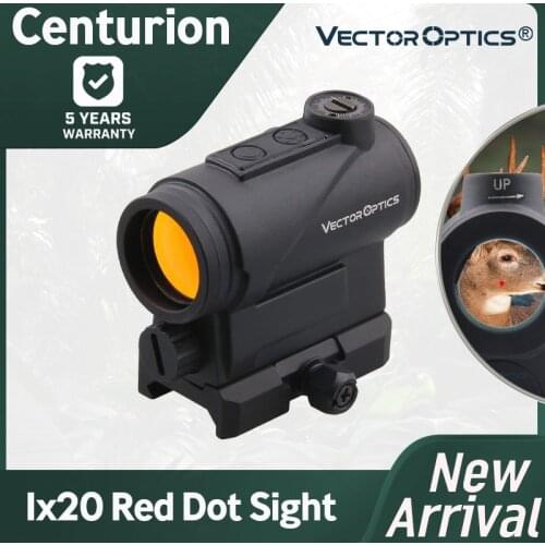 Vector Optics Centurion 1x20 Red Dot Sight 3 MOA Reflex Tactical Scope with Weaver Picatinny Rail Long Runtime for Rifle shotgun