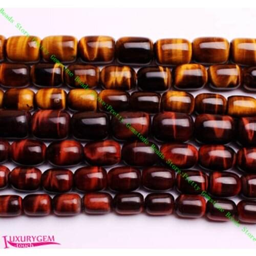 High Quality 10x14mm-15x20mm Smooth Natural Tiger Eye Stone Column Shape Gems Loose Beads Strand 15" DIY Jewellery Making wj351